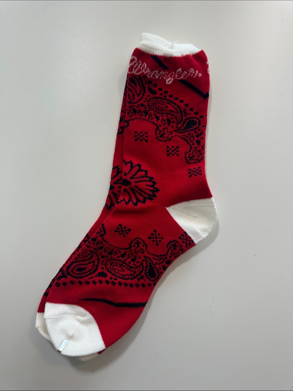 Wrangler Red Paisley Crew Socks